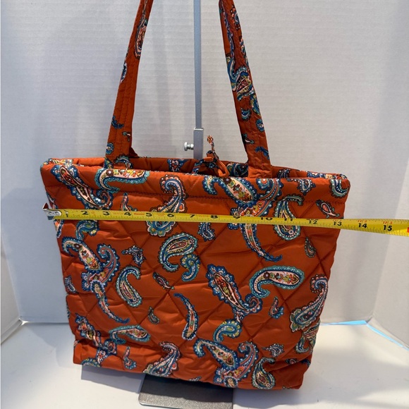 NWT Vera Bradley. Manor Paisley Quilted Tote Bag - Orange - Picture 9 of 14